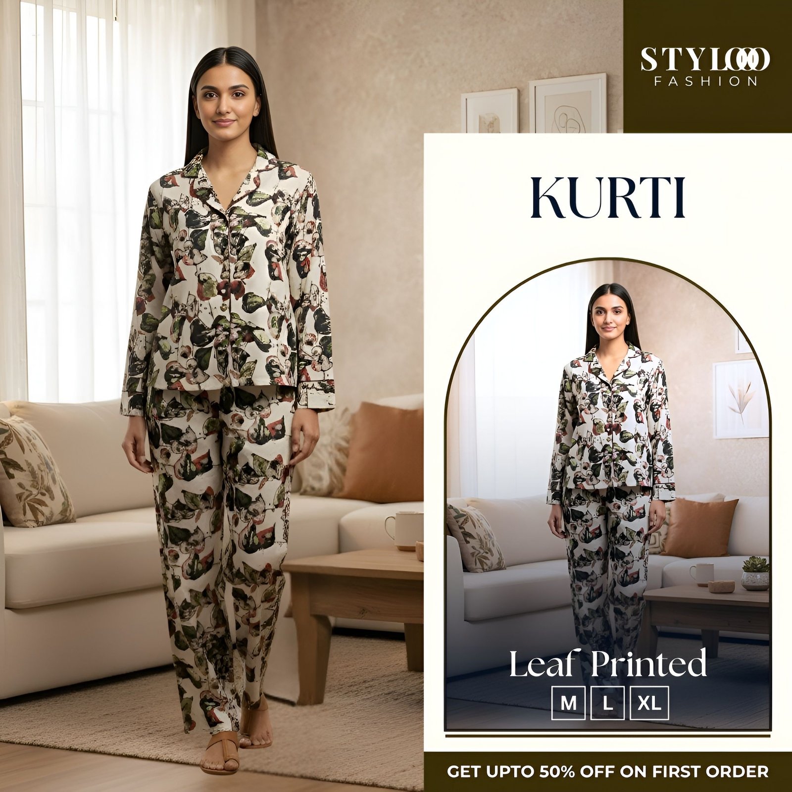 Women Printed Co-ords Set / Night Suit Set (TBMS-W-002)